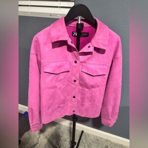 Zara Vibrant Pink Utility Jacket- oversized